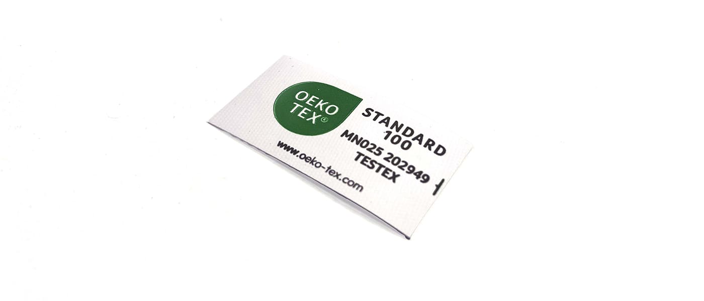 Printed label samples in various sizes